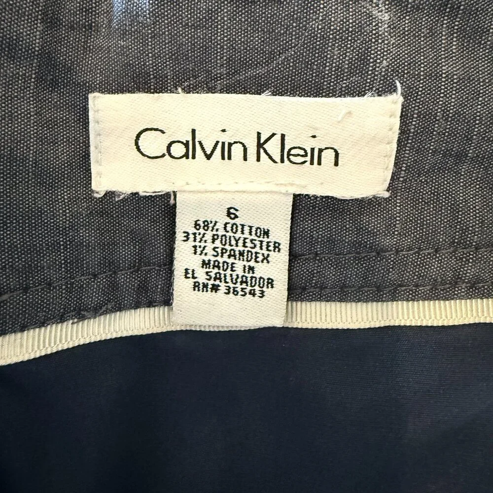 Calvin‎ Klein Mini Skirt Women's 6 Gray Lined Career